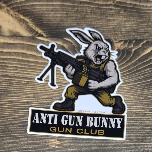 Anti Gun Bunny Gun Club Sticker
